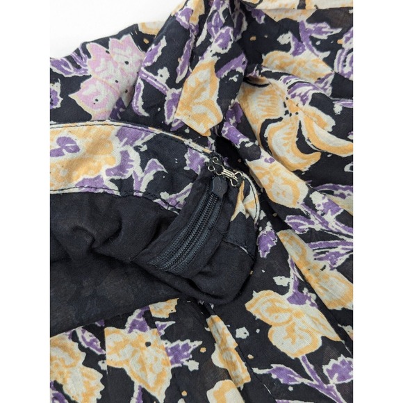 Free People Womens 8 End of the Island Godet Purple Floral High Waist Mini Skirt - Picture 9 of 12